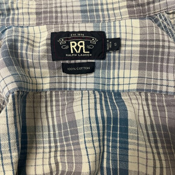 RRL & CO / RALPH LAUREN PLAID LIGHTWEIGHT FLANNEL SHIRT - SMALL - Picture 3 of 5